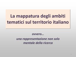 La mappatura degli ambiti tematici sul territorio italiano