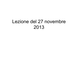 Lezione del 27 novembre 2013