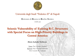 Seismic vulnerability of existing R.C. structures with special focus on