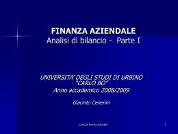 La gestione dei rischi finanziari (2)