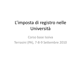 imposta di registro nelle Universit&agrave;(1).