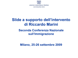 Presentazione del Presidente Riccardo Marini sull`immigrazione