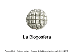 La Blogosfera - Scienze della Comunicazione