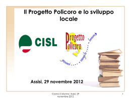 Diapositiva 1 - Progetto Policoro