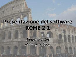 Presentazione del software Rome 2.1