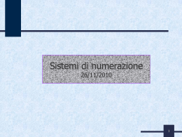 Sistemi di Numerazione - Università del Salento