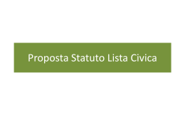 Proposta Statuto Lista Civica