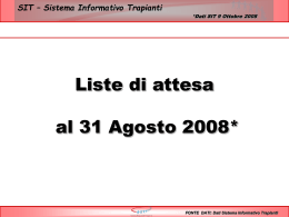 Dati nazionali sulle liste di attesa al 31/08/2008 (formato PowerPoint)