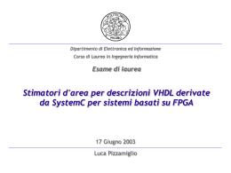 Stimatori d`area per descrizioni VHDL derivate da SystemC per