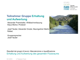 Teilnehmer Gruppe Erhaltung und Aufwertung