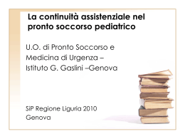 Dati dal PS del Gaslini: E. Piccotti, A. Palmieri