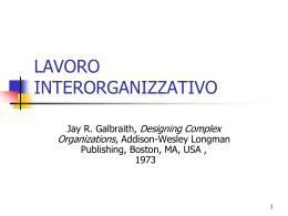 lavoro interorganizzativo - Dipartimento di Scienze Politiche e Sociali