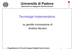 Universit&agrave; di Padova Dipartimento di Ingegneria dell