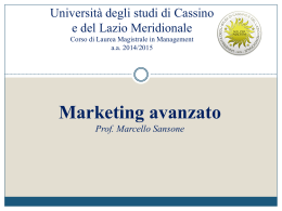 Marketing Avanzato - Università degli Studi di Cassino