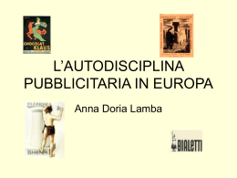 L`AUTODISCIPLINA PUBBLICITARIA IN EUROPA