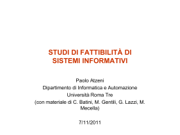 Studi di fattibilità di sistemi informativi