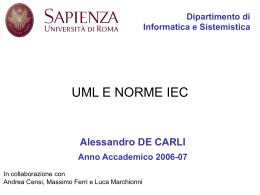 Lezione 15 - Dipartimento di Informatica e Sistemistica