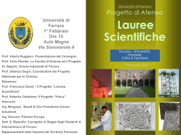 Presentazione del progetto - Università degli Studi di Ferrara