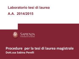 Lezione Perelli 6 novembre 2015 - Dipartimento di Comunicazione