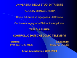 Prof. SERGIO MILO MATJAŽ DODIČ Anno Accademico 2003-2004
