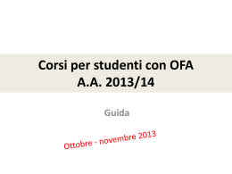 Corsi per studenti con OFA A.A. 2013/14