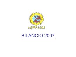Bilancio 2007 - I Girasoli Onlus