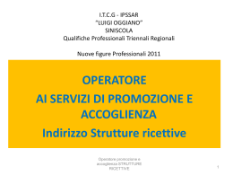 OPERATORE AI SERVIZI DI PROMOZIONE E ACCOGLIENZA