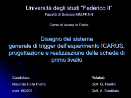 "Progettazione e realizzazione scheda primo livello" by M.Della Pietra