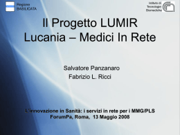 Il Sistema Informativo del Progetto LUMIR