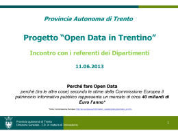 Diapositiva 1 - Innovazione - Provincia autonoma di Trento