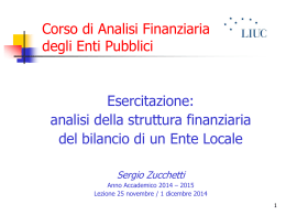 Corso di Analisi Finanziaria degli Enti Pubblici
