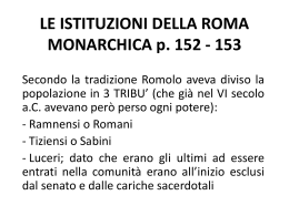 LE ISTITUZIONI DELLA ROMA MONARCHICA p. 152