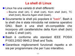 La shell bash - Dipartimento di Ingegneria dell`Informazione