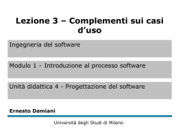 Complementi sui casi d`uso - Università degli Studi di Milano