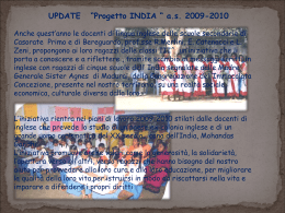 UPDATE “Progetto INDIA “ as 2009-2010