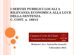 Corte Cost. n. 199/12 - Camera Civile di Chieti