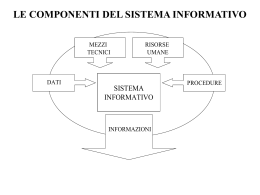 le componenti del sistema informativo