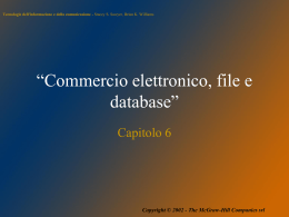 Commercio elettronico, file e database
