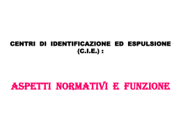 CENTRI DI IDENTIFICAZIONE ED ESPULSIONE (C.I.E.