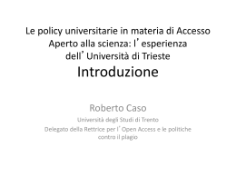Open Access Policy: tendenze normative