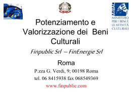 Potenziamento e Valorizzazione dei Beni Culturali