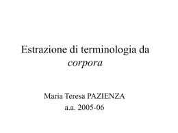 EstrazioneTerminologia - Università degli Studi di Roma Tor