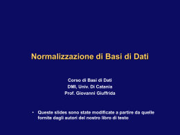 Normalizzazione - Dipartimento di Matematica e Informatica