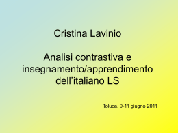 Analisi contrastiva e insegnamento/apprendimento dell`italiano LS