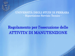 Presentazione_RegManut - Università degli Studi di Ferrara