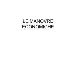 LE MANOVRE ECONOMICHE