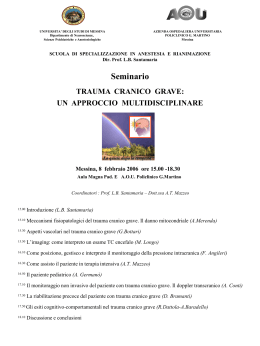 Seminario - Trauma cranico grave: un approccio multidisciplinare