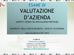 LEZIONE N-3 VALUTAZIONE DAZIENDA