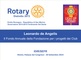 Leonardo de Angelis – I Club e la Fondazione Rotary