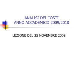 analisi e contabilita` dei costi anno accademico 2005-2006